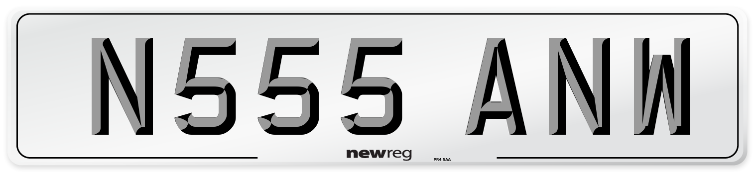 N555 ANW Number Plate from New Reg